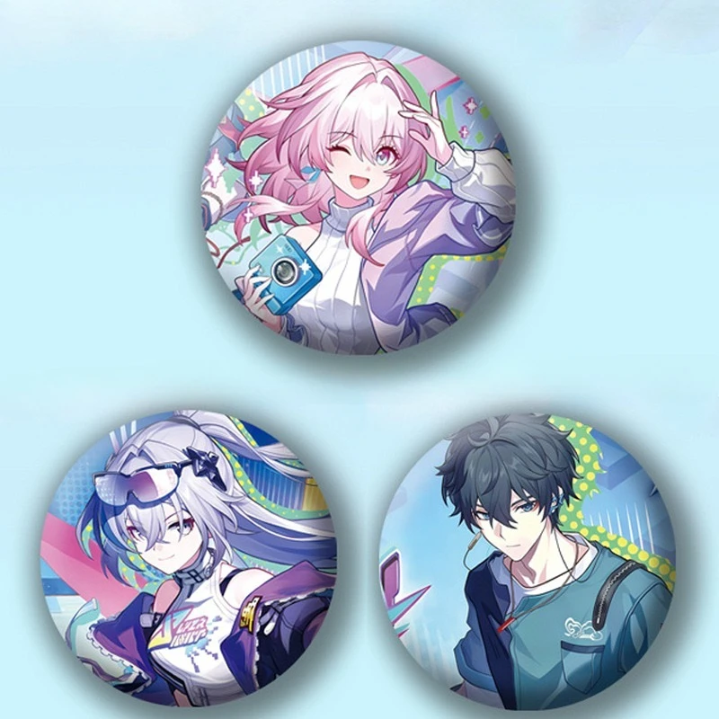 Game StarRail‌ 3rd Anniversary Silver Wolf Dan Heng·Imbibitor Lunae March 7th Role Playing Cartoon Badge Brooch Bag Accessories