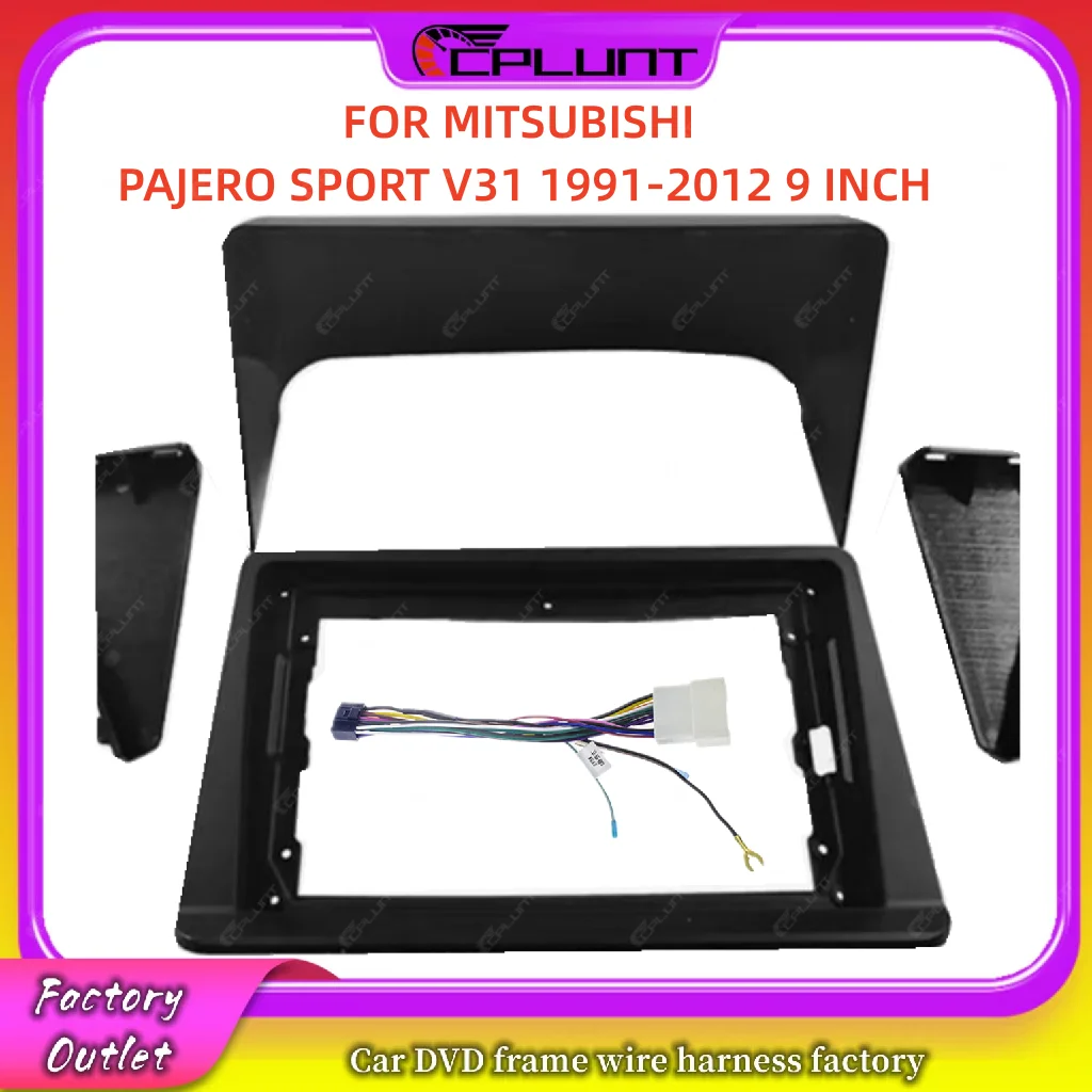 2 Din Car Stereo Radio Frame Fascia Adapter For MITSUBISHI PAJERO SPORTV31 91-12 9INCH Android DVD Dash Fitting Panel Kit