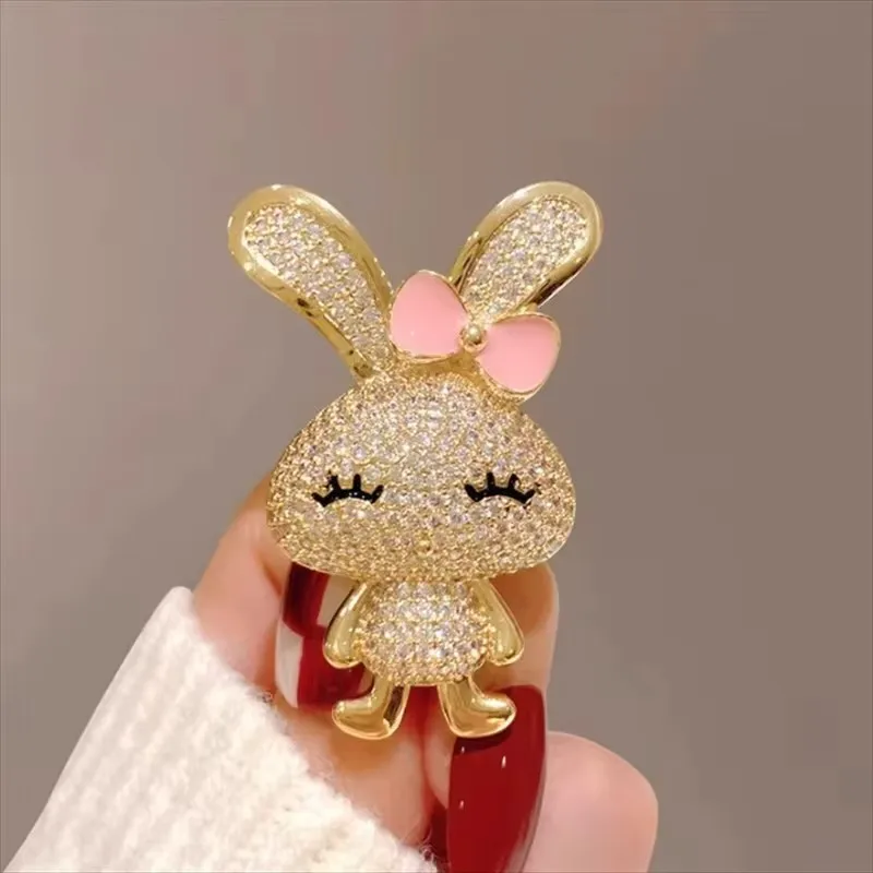 Romantic Rabbit Brooch for Men Women Retro Bunny Animal Brooches Pins Jewelry Accessories Party Gifts 2025 Trend