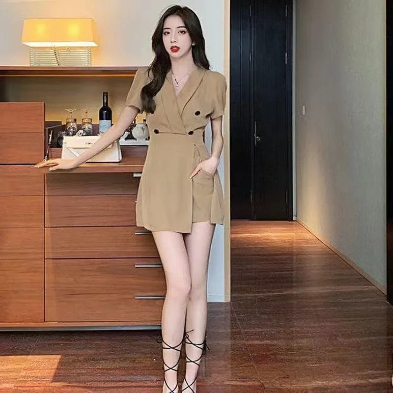 Korean Dresses for Women Cotton Chiffon Fashion Midi Women\'s Summer Suit Dress 2024 Aesthetic Clothing Casual One-piece Trend