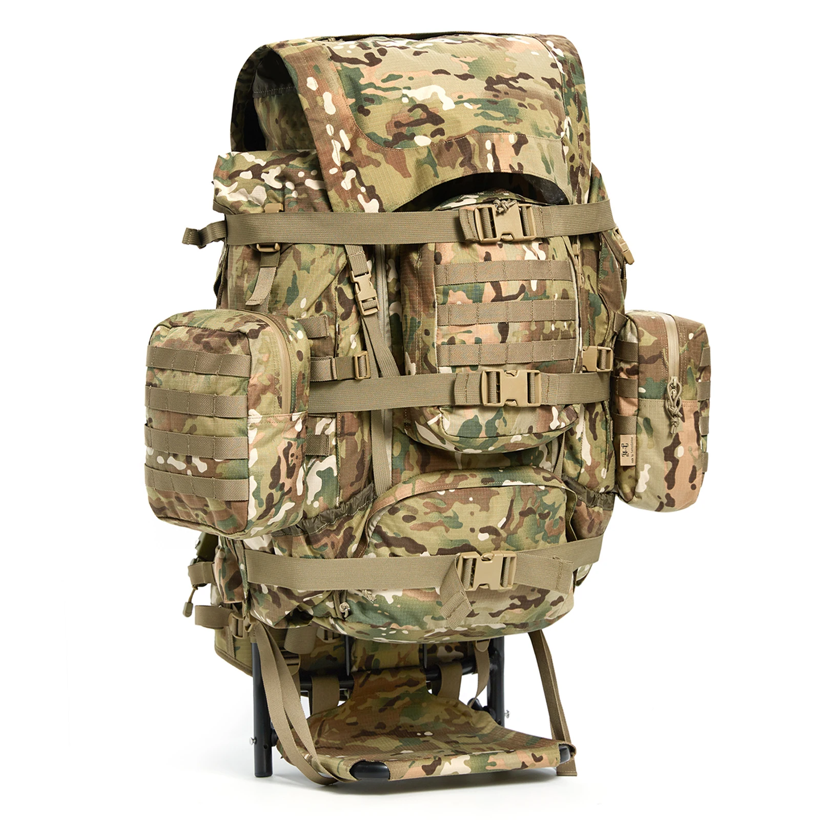 

Akmax Aluminum External Frame Multicam Nylon Fabric Military Army Rucksack Large Load Hunting Multicam MOLLE Tactical Backpack