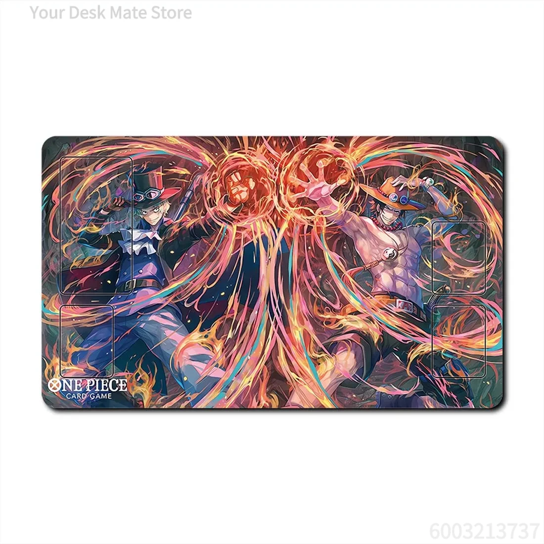 One Piece Sabo & Ace Fire Fist TCG Playmat with Zones for Ca