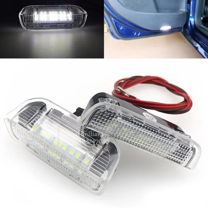 18LED Car Door Warning Lights Welcome Projector LampsFor VW Passat B6 B7 CC Golf 6 7 Jetta MK5 MK6 Tiguan Scirocco Superb EOS