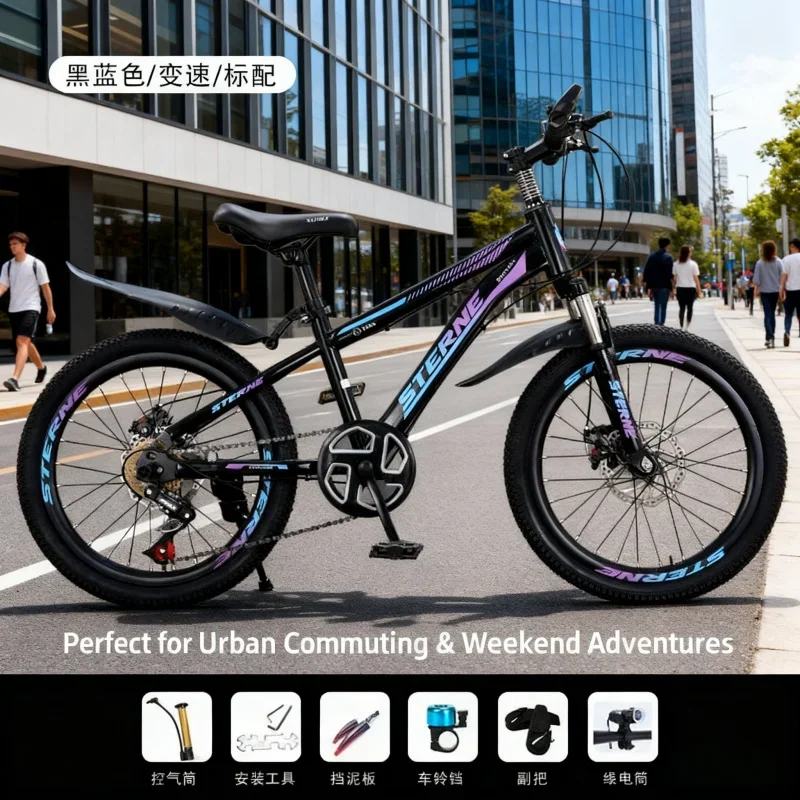 

Ослепительный синий детский велосипед с системой переменной скорости, амортизация дискового тормоза для мальчиков и девочек 6–12 лет для подростков