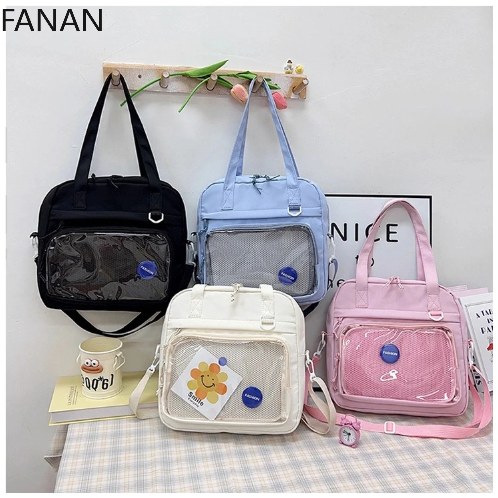 

Japanese Harajuku Ita Bag for Women Transparent Pocket Ita bag High School Girls Uniform JK Crossbody Shoulder Bag Handbags