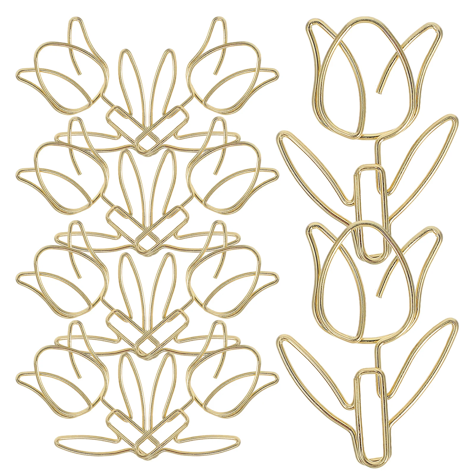 

Tulip Shaped Paperclips Colored Metal Cute Funny Decorative Office Supplies Cartoon Paper Clip Stationery Accessories
