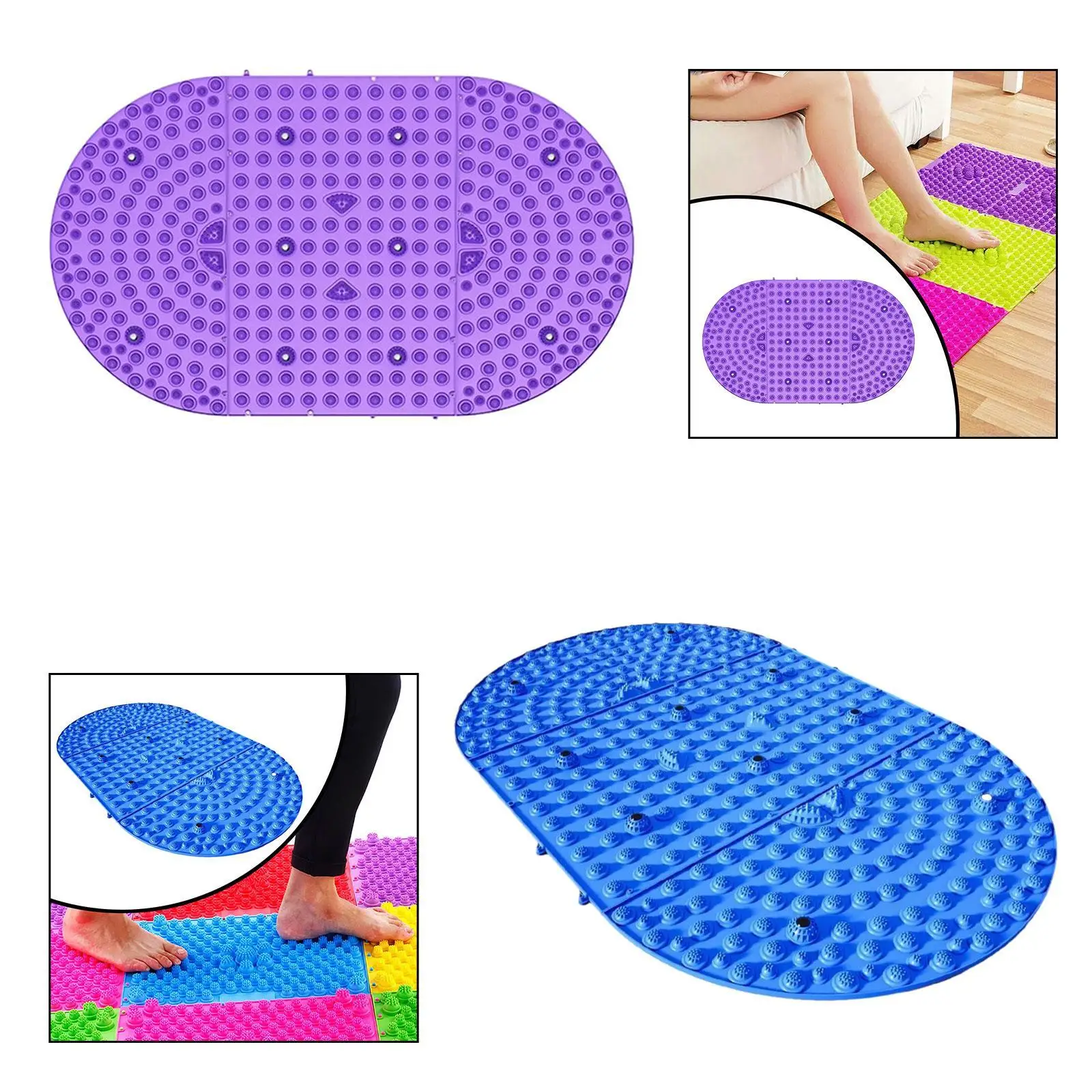 Foot Massager Mat Non Slip Compact Reflexology Mat for Office Bedroom Travel