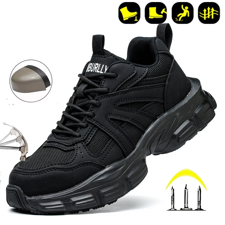 Protective Shoes For Women Women Work Sneakers Fashion Safety Shoes Anti-smash Anti-puncture Indestructible Shoes Work Boot