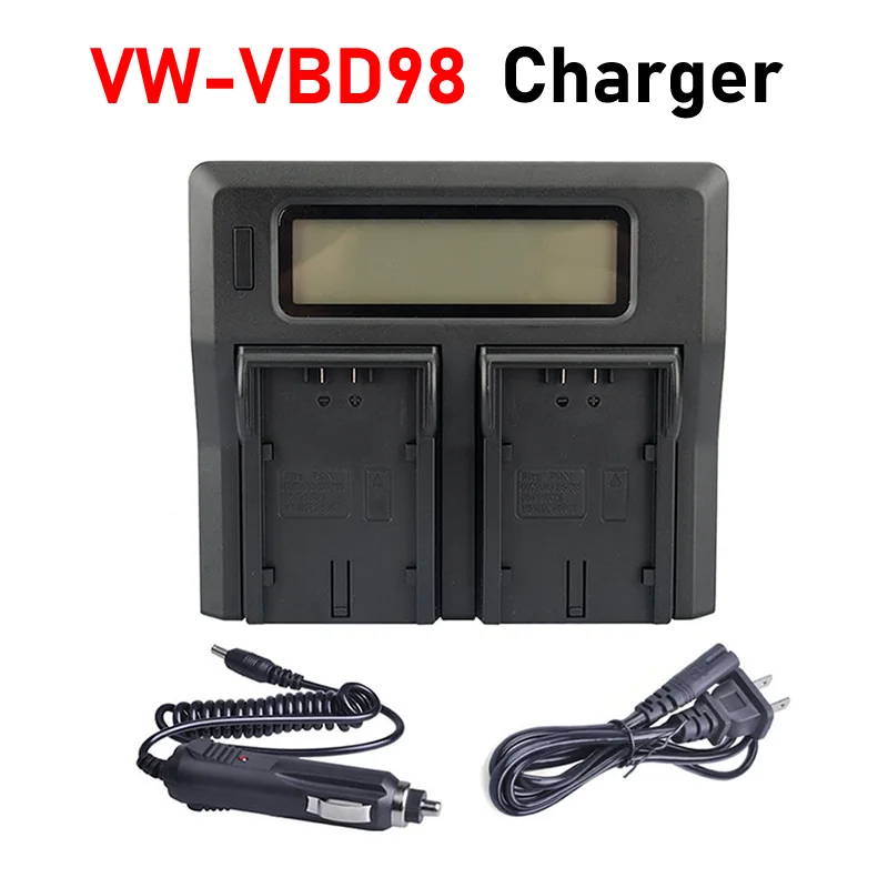 VW-VBD98 Charger VW-VBD29 VW-VBD55 VW-VBD58 VW-VBD78 VW-VBD98 LCD Dual Charger for Panasonic VW-VBD98 Battery Charger