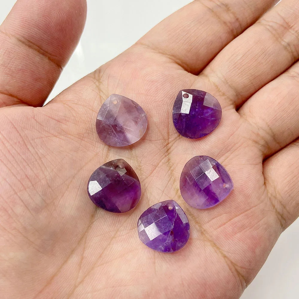 3Pcs Faceted Water Drop Shape Stone Pendant Natural Stone Amazonites Opalites Charms for Making DIY Jewelry Necklaces Earrings