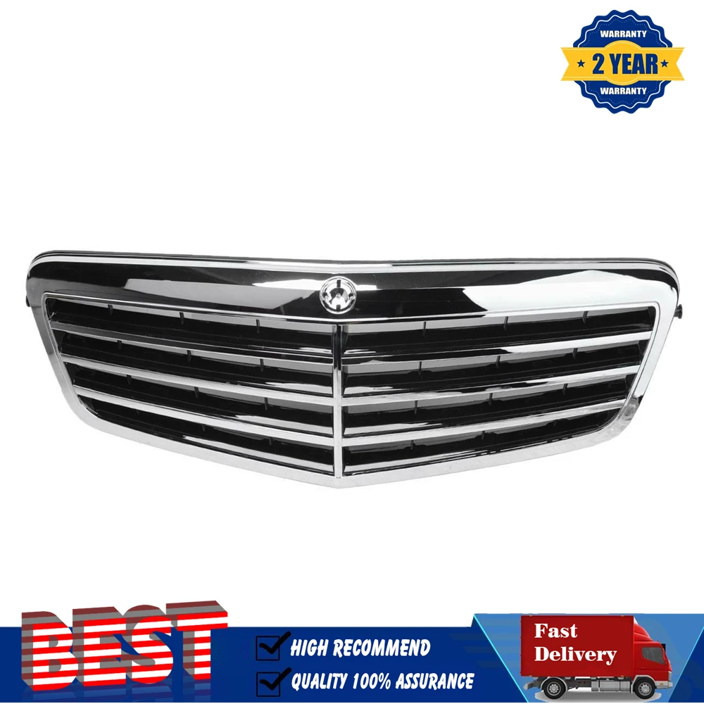 Front Bumper Grille Grill Chrome For Mercedes Benz W212 E-Class E550 E350 E63 AMG 2010-2013 Pre-facelift Body Kit Style