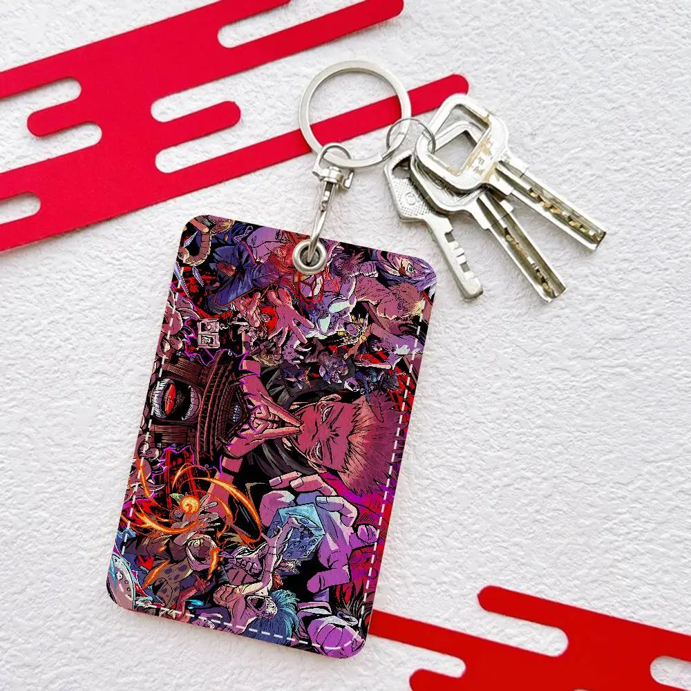 J-Jujutsu K-Kaisen شارة حامل المفاتيح للبنك الأعمال حامل بطاقة العمل بطاقة الطالب واقية بطاقة الحافلة #4