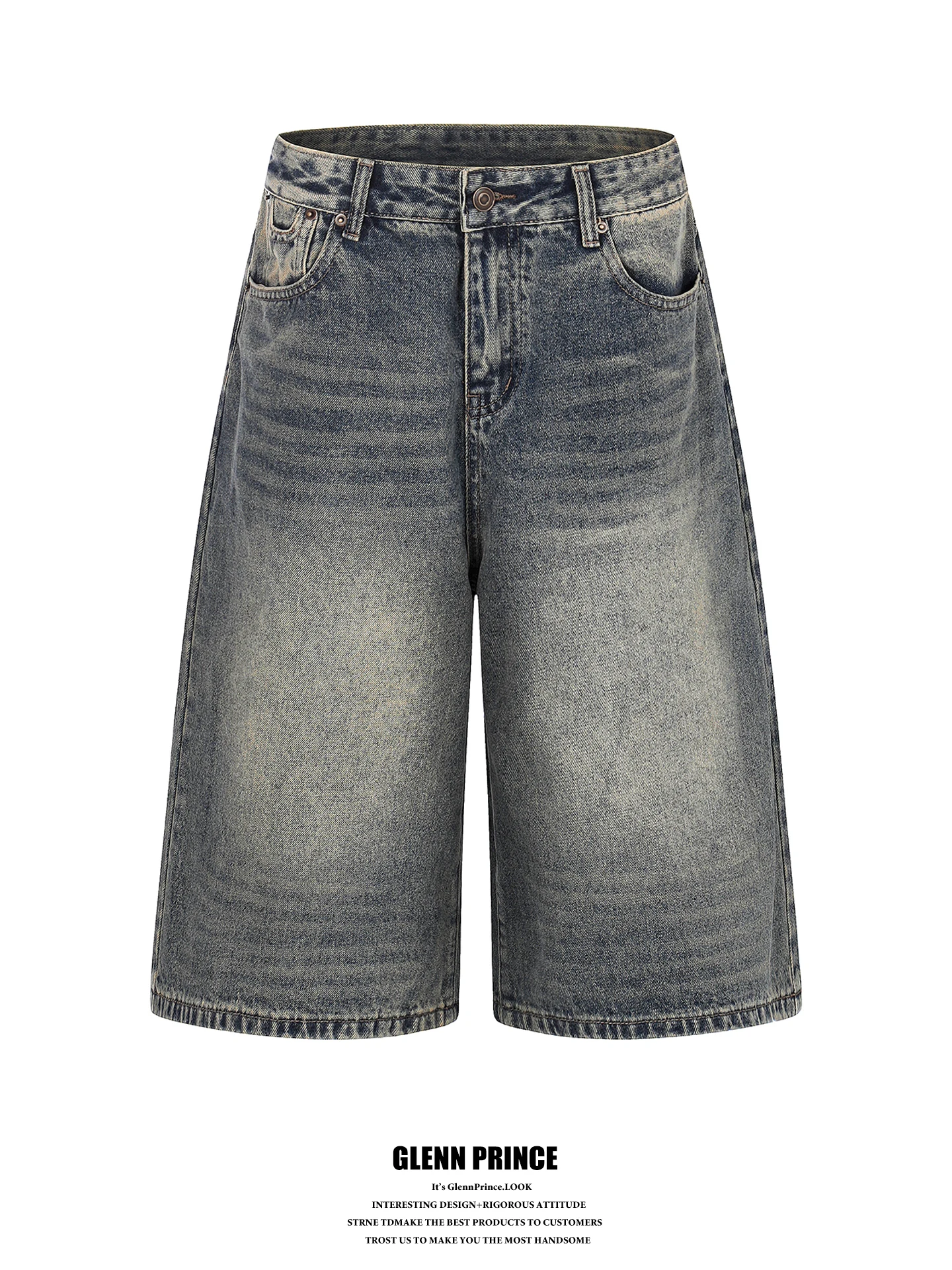 Jeans Americanos Retro Lavados y Desgastados Seven-Five para Hombre, Pantalones de Verano Holgados y Rectos, Estilo Urbano, J...