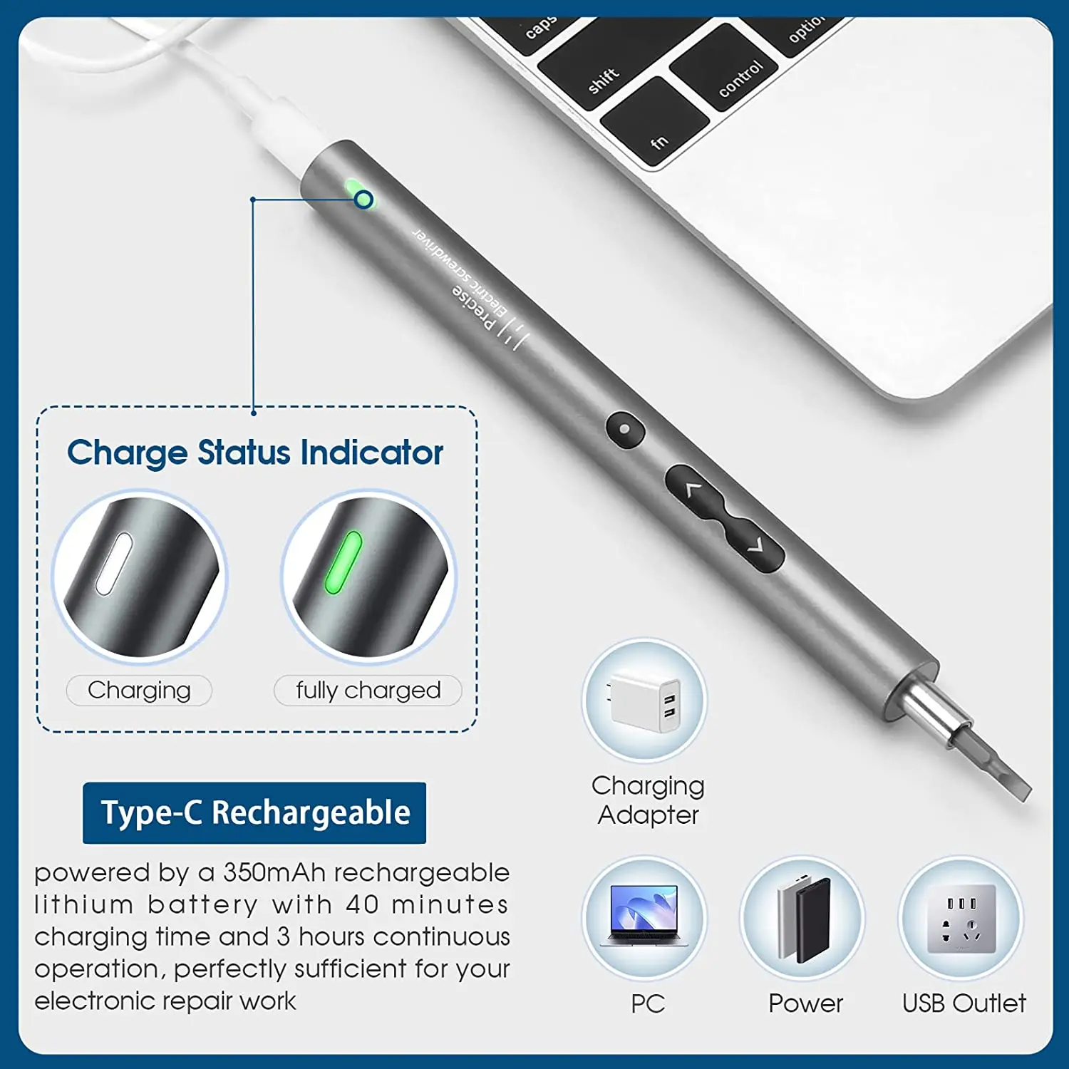 Mini Electric Screwdriver, 12/50/62/120 in 1 Rechargeable Cordless Precision Power Screwdriver Set, LED Lights, Magnetic Mat