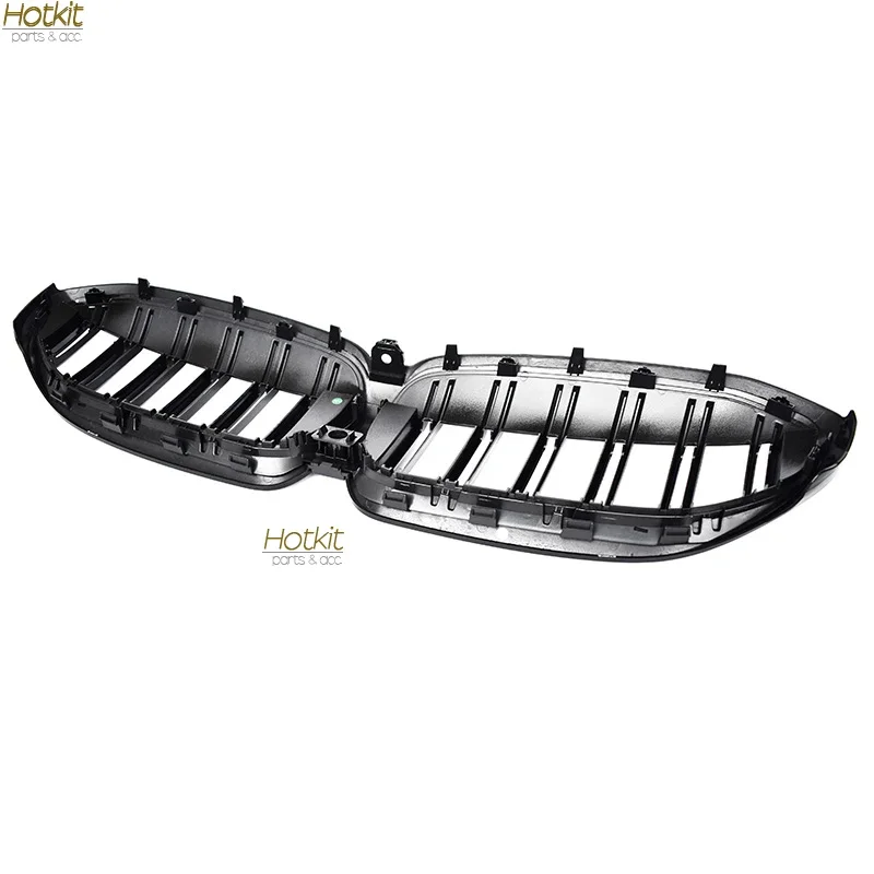 G20 Grille, 2-Slat Glazing Black Front Grill for BMW 3 Series 4 Door Sedan G20, 5 Door Wagon G21, Not for M3 2019 - 2021