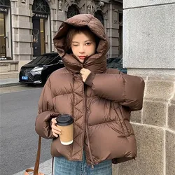 2024 New Downcotton-padded Coat Thick Winter Jacket Women Style Cropped Cotton Puffer Jacket For Middle High School Students