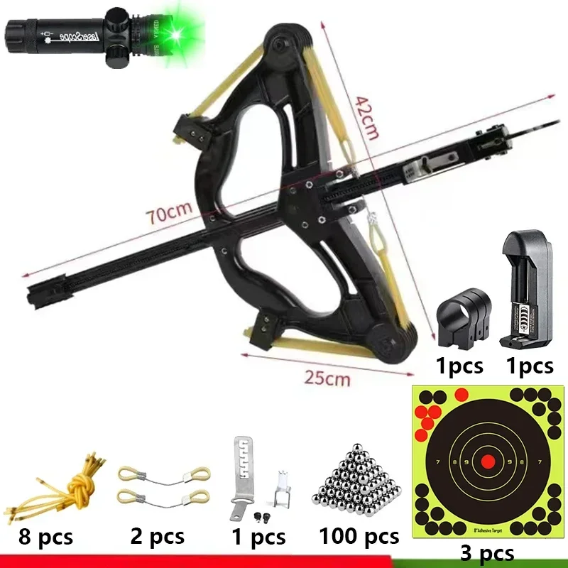 60 Pound Steel Ball Continuous Firing Metal Compound Bow Laser Aiming Pulley Bow Outdoor Hunting and Shooting Practice Package