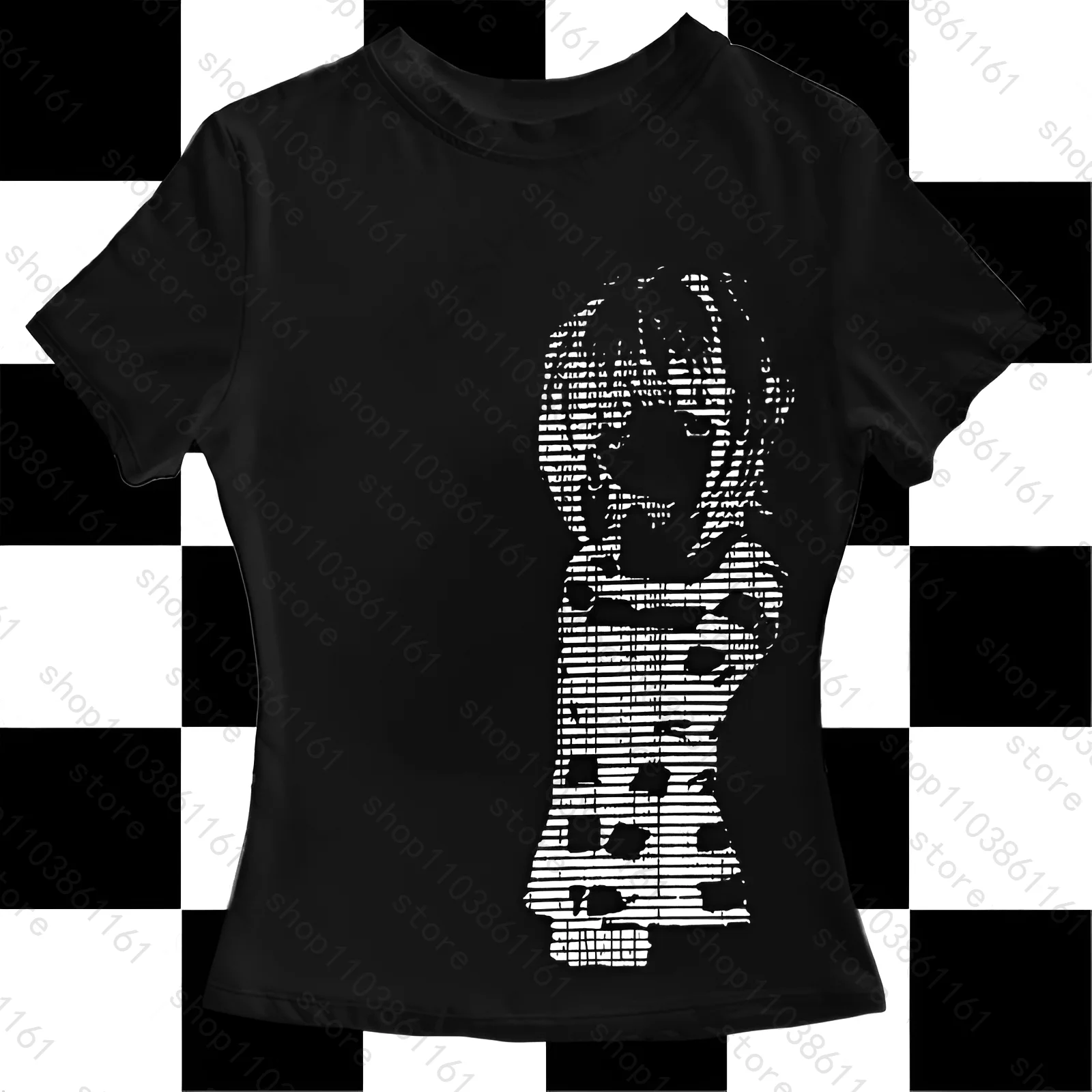

Grunge Hip Hop Goth Aesthetic Women's Short Sleeve T-Shirt Casual Sexy Slim Chic Graphic Print Crop Tops Y2K Harajuku Streetwear