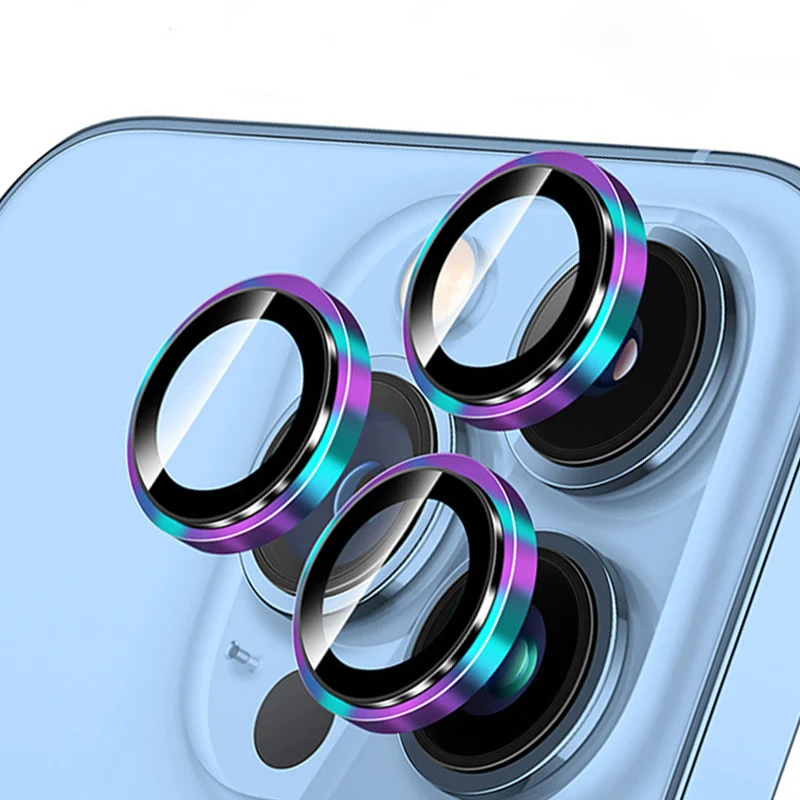 Metalowy pierścień ochronny na obiektyw do iPhone 17 16 15 Pro Max, szkło na iPhone 14 12 13 Pro Max 12 13 Mini, HD folia hartowana na aparat telefonu