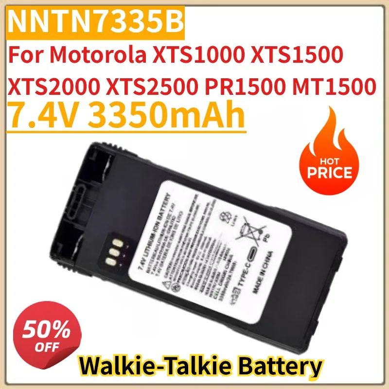 

New 7.4V 3350mAh NNTN7335B Type-C USB Walkie-Talkie Battery for Motorola XTS1000 XTS1500 XTS2000 XTS2500 PR1500 MT1500 Radios