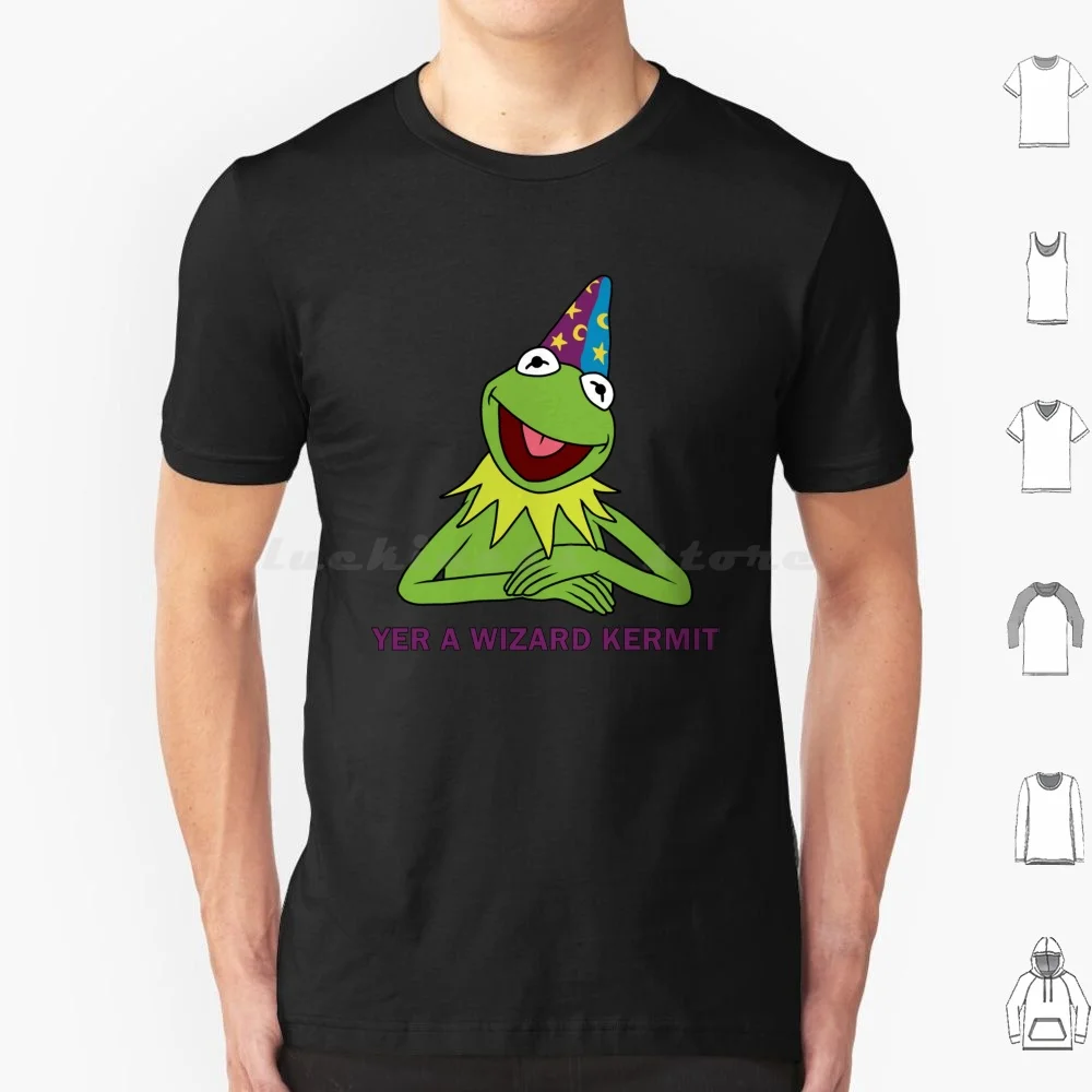 Yer A Wizard T Shirt Big Size 100% Cotton The Frog Frog Tv Shows 70s Retro Fozzie Jim Henson Show Cookie Monster Kids