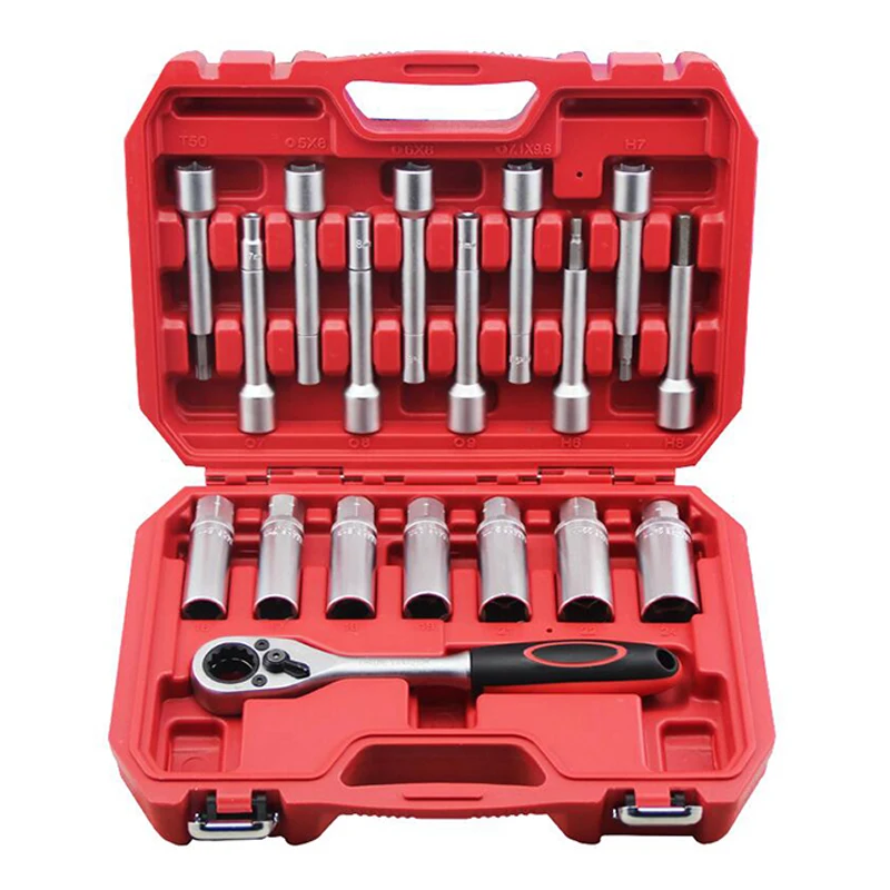 

Shock Absorber Tool Kit 18pc Suspension Strut Nut Removal Top Mount Tool Service Shock absorber top disassembly tool