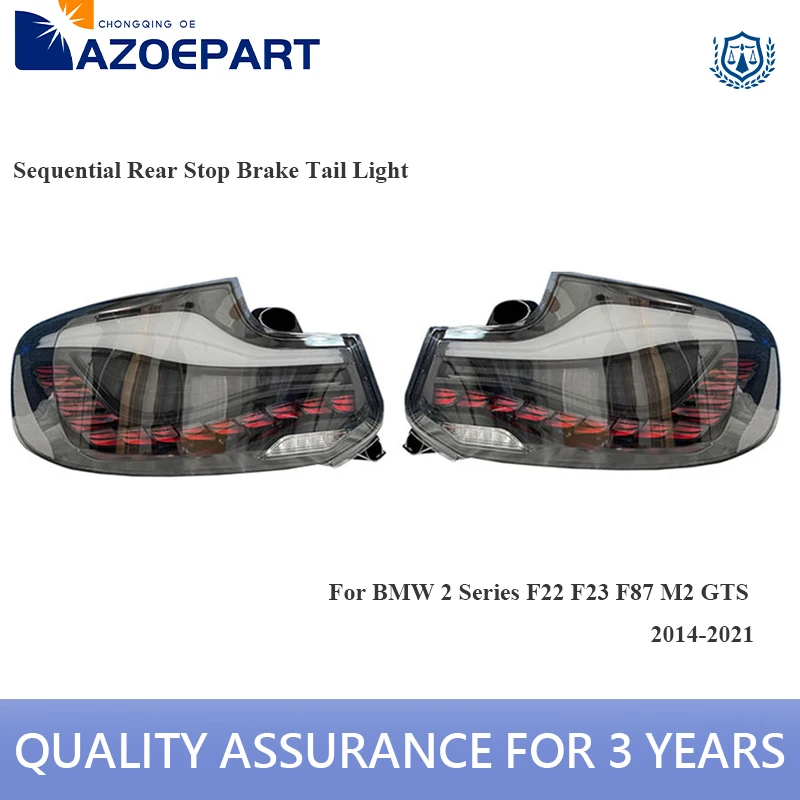 

2x Smoke LED Sequential Rear Stop Brake Tail Light for BMW 2 Series F22 F23 M240i M2 F87 M2CS 2014-2021