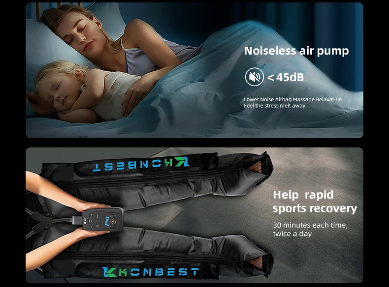 Professional Wireless Compression Boot Ultra Long Life Battery Physiotherapy Device Massager DVT Pump 4 Chambers 30-240mmHg