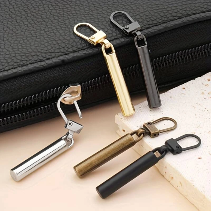 Kit de réparation de fermeture éclair instantanée, extracteur de curseur de fermeture éclair en métal, remplacement pour sac de voyage cassé, tête de fermeture éclair bricolage, artisanat de couture, 5 pièces