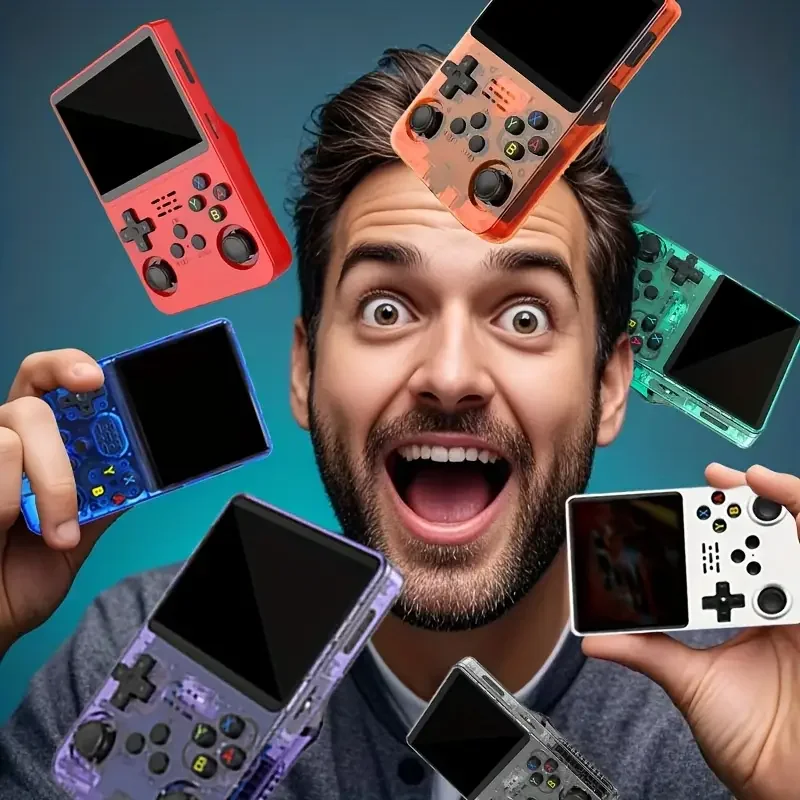 WUDS R36S Portable Handheld Game Controller with 3.5" HD Screen, Rechargeable Battery - Perfect  Gift for Gamers