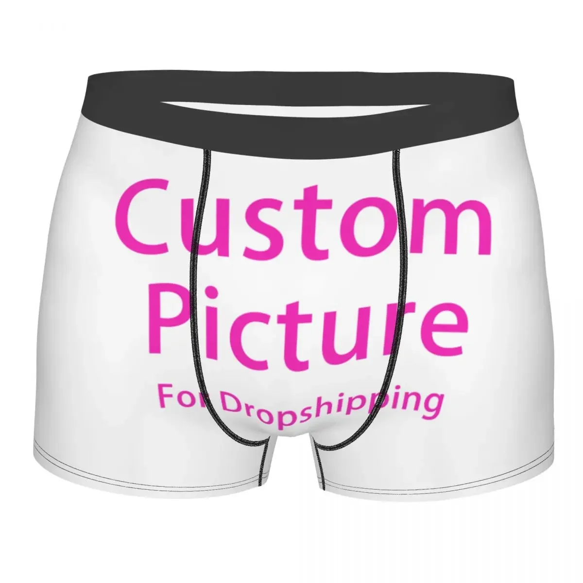 Male Fashion Personalized Custom Photo Logo Underwear Customized DIY Print Boxer Briefs Soft Shorts Panties Underpants