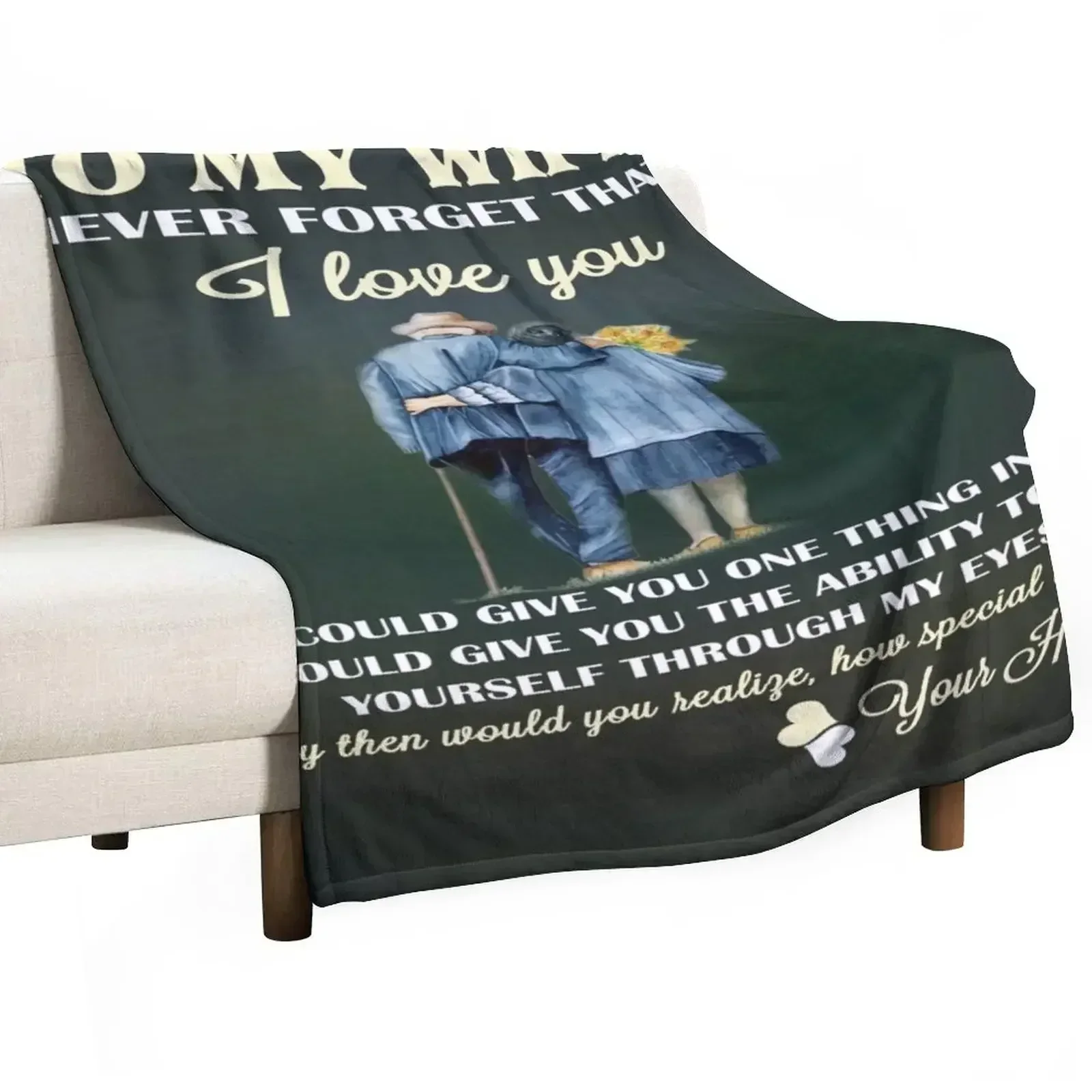 To My Wife Never forget that Throw Blanket sofa bed Soft Big for sofa Cute Travel Picnic Blankets