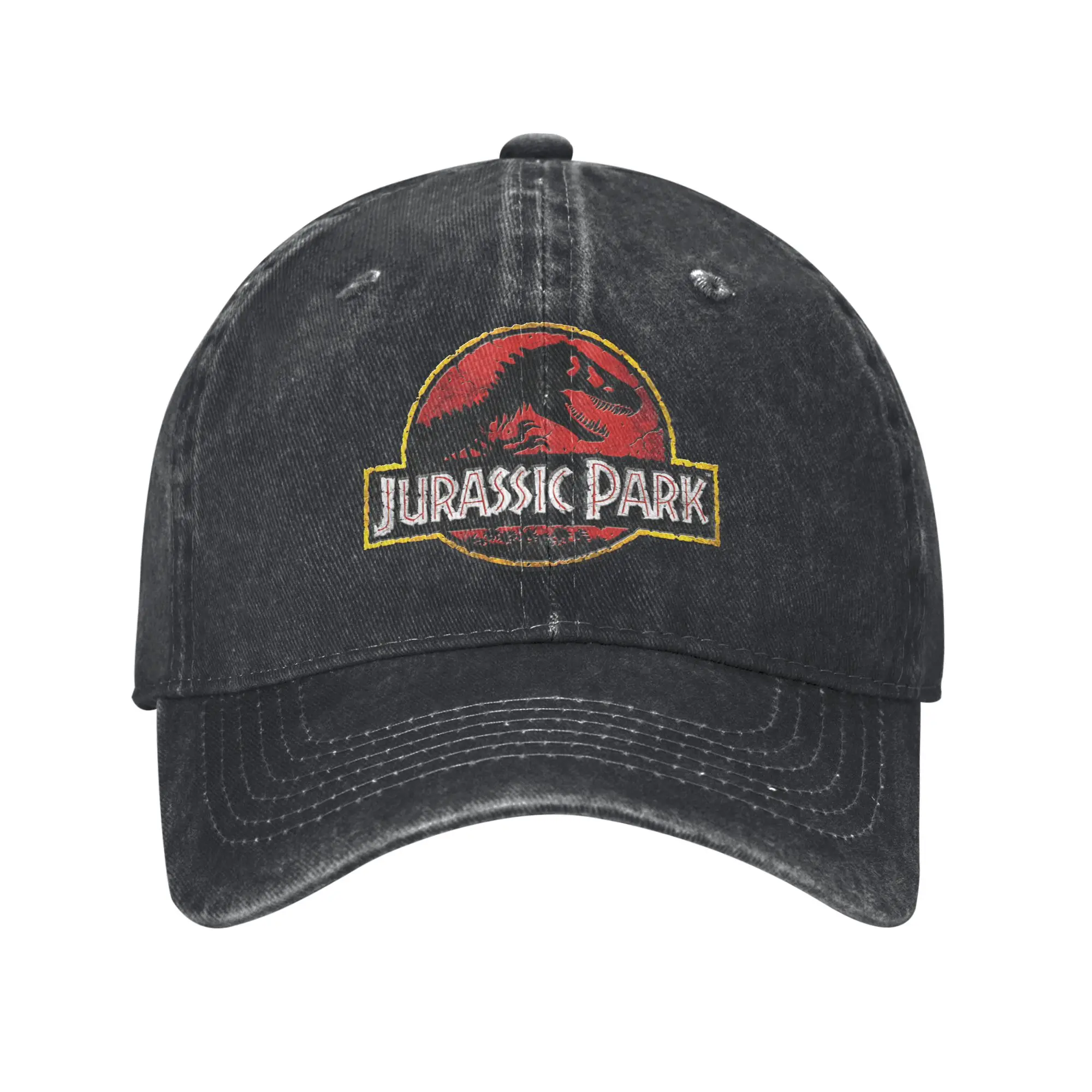 Gorras de Béisbol Unisex con Logotipo de Jurassic Park, Gorras Desgastadas con Efecto Lavado, Gorra Retro para Correr al Aire Libre, Golf, Gorra Snapback