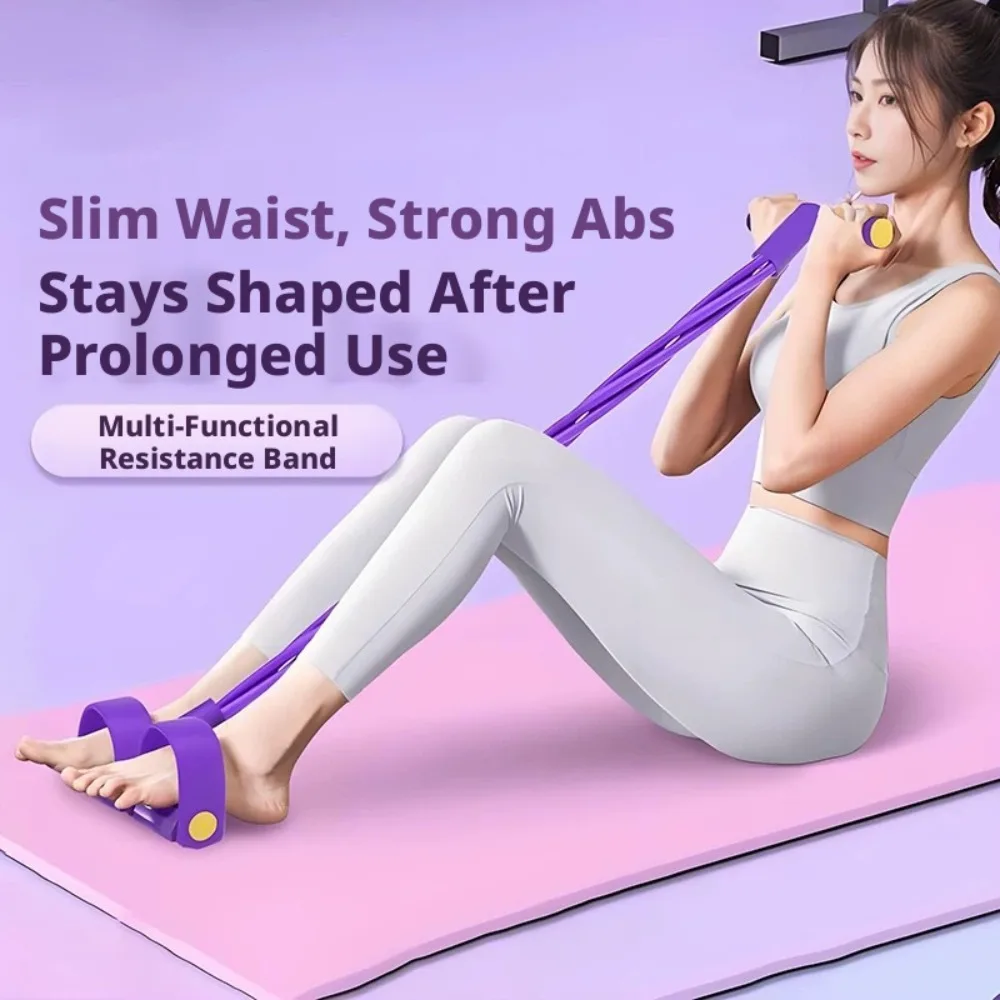 1 Stück elastisches Seil, Yoga-Pedalspanner, Widerstandsband, verwendet für Bauch-/Taille-/Arm-/Bein-Dehnungs- und Schlankheitstraining – Detail 4