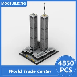 World Trade Center 1973-2001 1:1000 Scale Model Moc Building Blocks Diy Assemble Bricks Architecture Series Display Toys Gifts