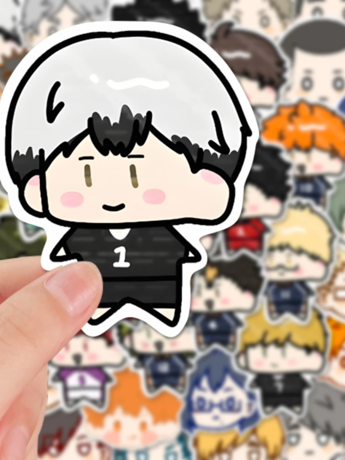 54pcs Anime Haikyuu!! Cosplay Cartoon Q Versions Man Tags Decals Paster Waterproof Phone Kohis Sticker Ornament Xmas Gift