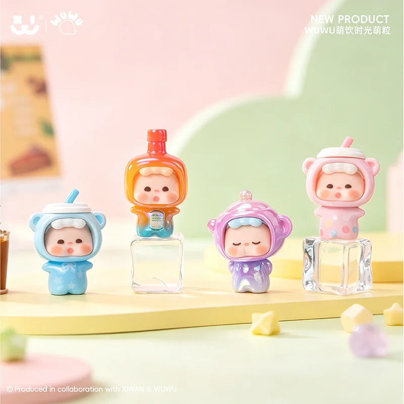 Оригинальная серия Wuwu Cute Drink Time: мини-фигурки в слепых коробках, модные игрушки, настольные украшения, подарочные пакеты для взрослых коллекционеров