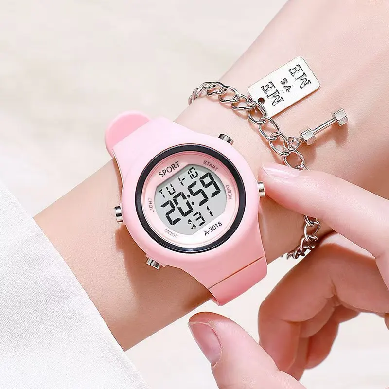 Cat-Ear Kids Watch with Bracelet Waterproof Digital Watch LED Sports Electronic Wristwatch for Girls Boys Students Children Gift