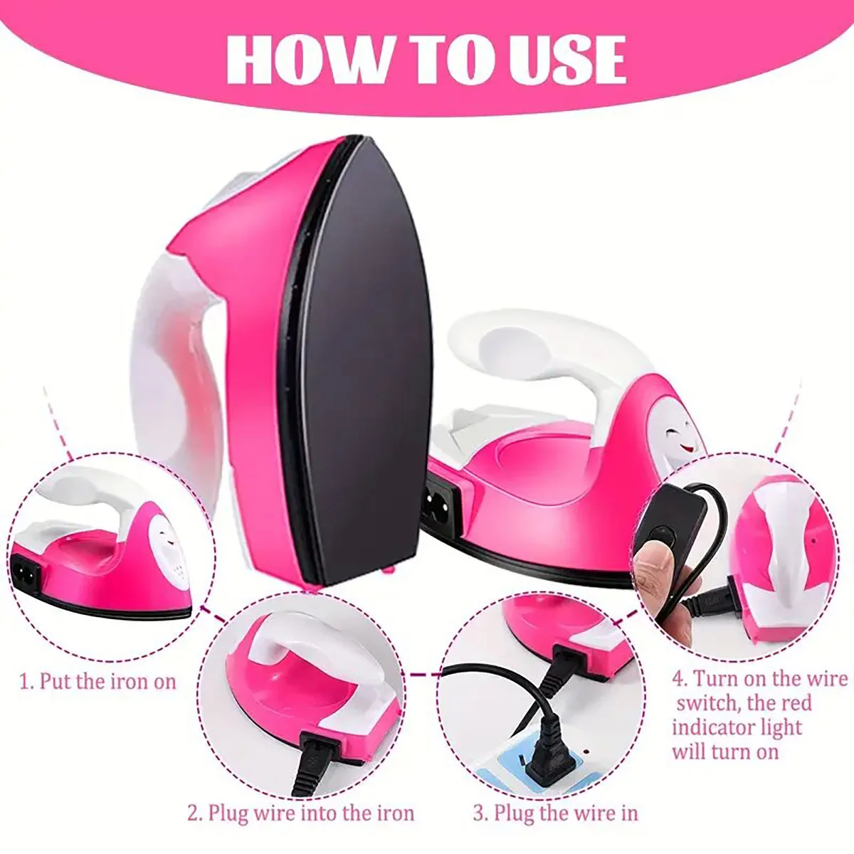 1PC Mini Craft Iron Mini Hot Press Mini Iron Portable Handheld Small Iron with Charging Base Accessories - Bead Accessories