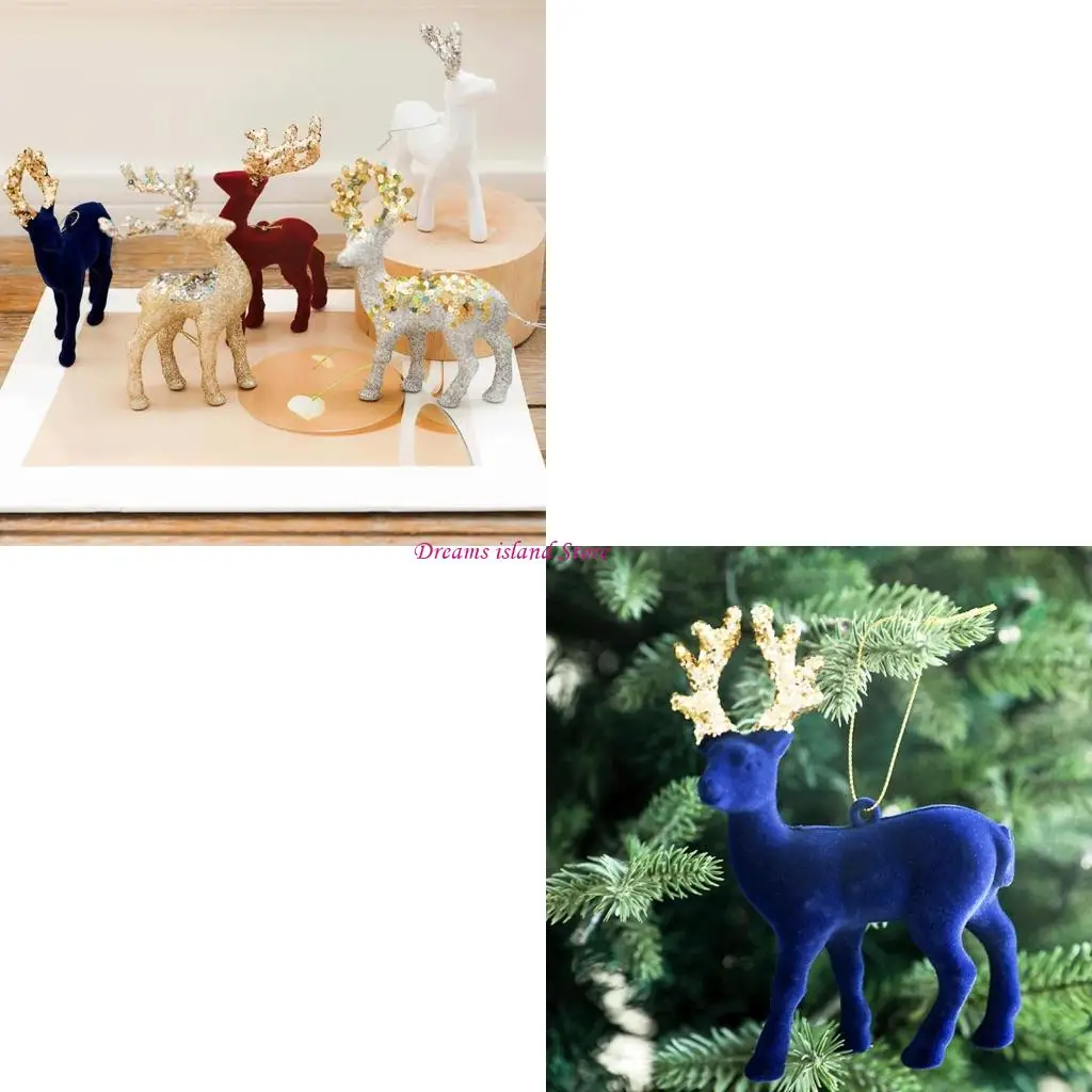 8pcs Reindeers Reindeers Ornament Figurine a forma cervo per le festi decorazioni HX6C