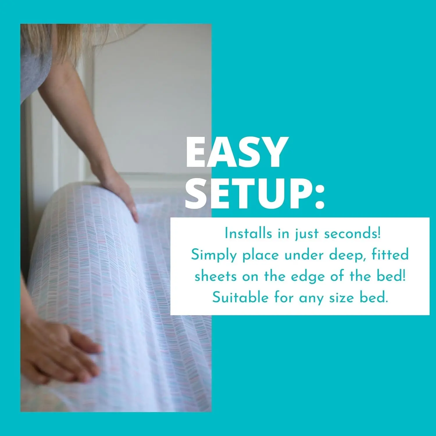 Soft Toddler Bed Bumper with Stay-Put Cover, Foam Safety Rail for Home or RV Use (2-Pack)