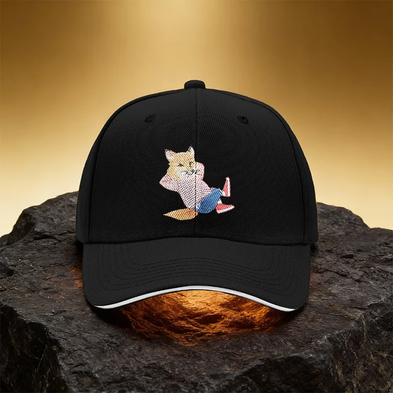 bone-de-beisebol-unissex-estampado-com-chapeu-de-raposa-casual-vermelho-e-viseira-sanduiche-ideal-para-o-dia-a-dia-e-viagens-Otima-opcao-de-presente
