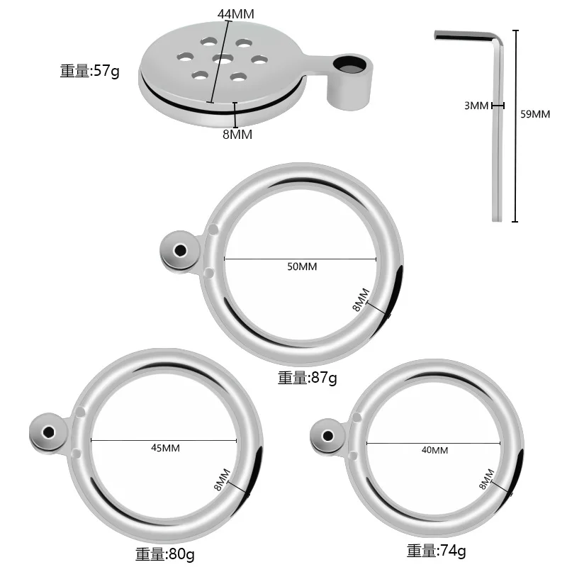 Sissy Mini Flat Metal Chastity Cage Stainless Steel Cock Ring Slave Bondage Penis Lock Husband Loyalty Couple Sex Game Adult Toy