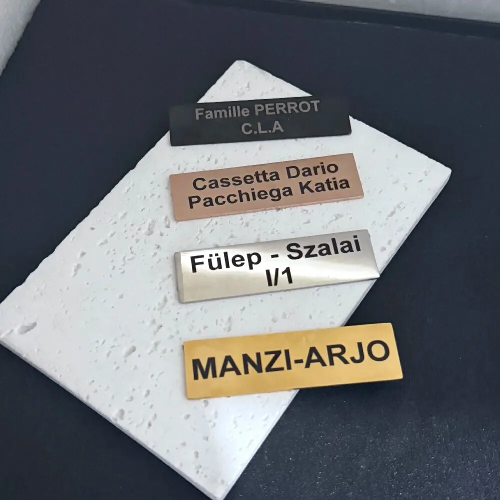 Custom Size 7*2cm Mail Box Tag Label Engraved Double Sided Tape Text Personalized ID Door Logo Stainless Steel Mail Box Tag