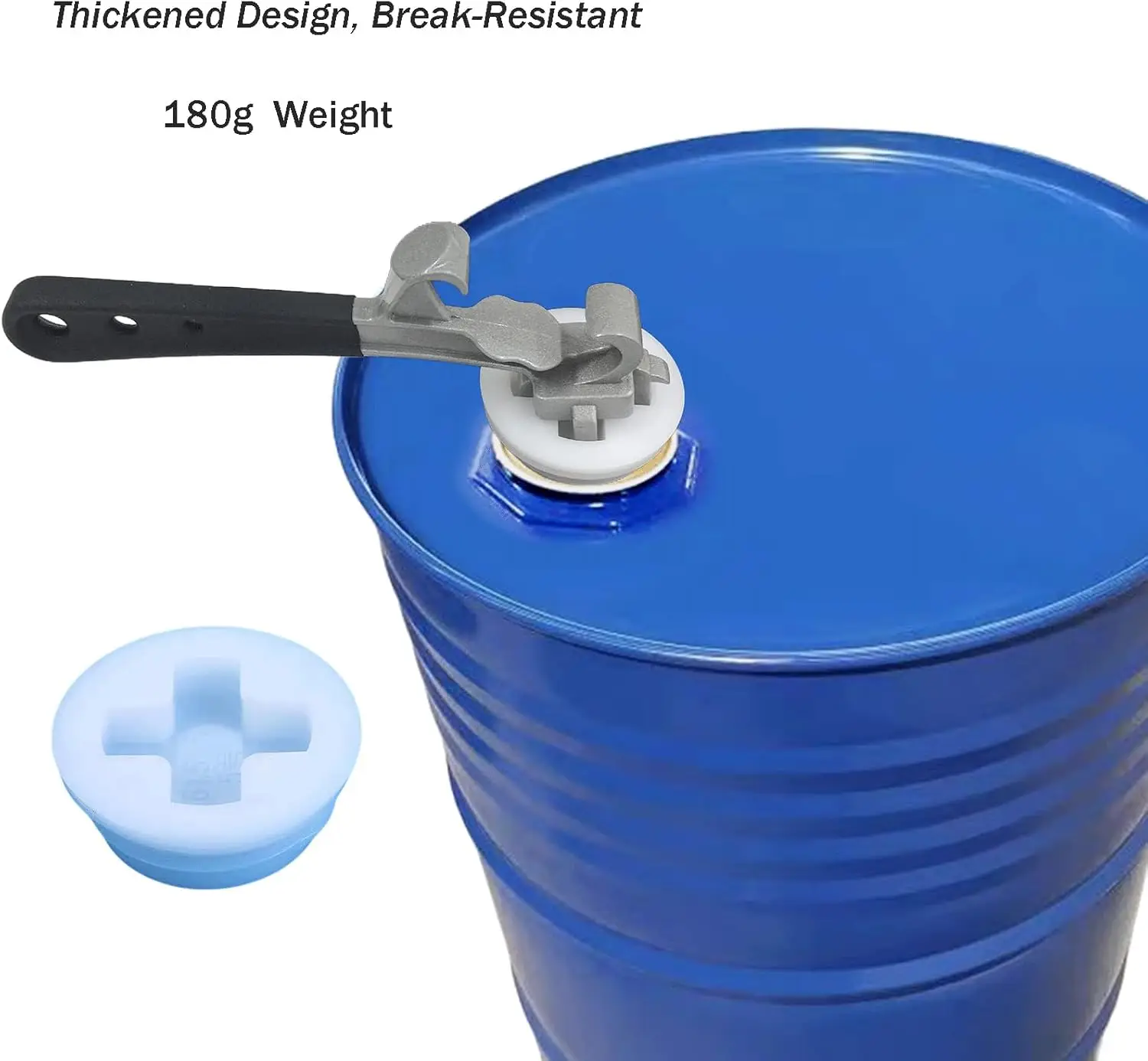 Aluminum Drum Opening Wrench for 55 Gallon Buckets Bung Opener Tool Dual Head Design Metal Plastic Paint Can Compatible
