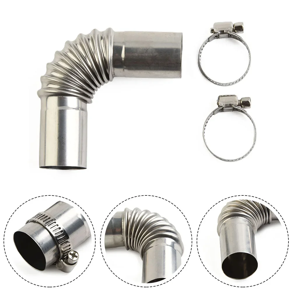 Parking Heater Exhaust Pipe 1pc Elbow Connector Exhaust Pipe Fitting Onnect 24mm Silver Brand New Car Accessories