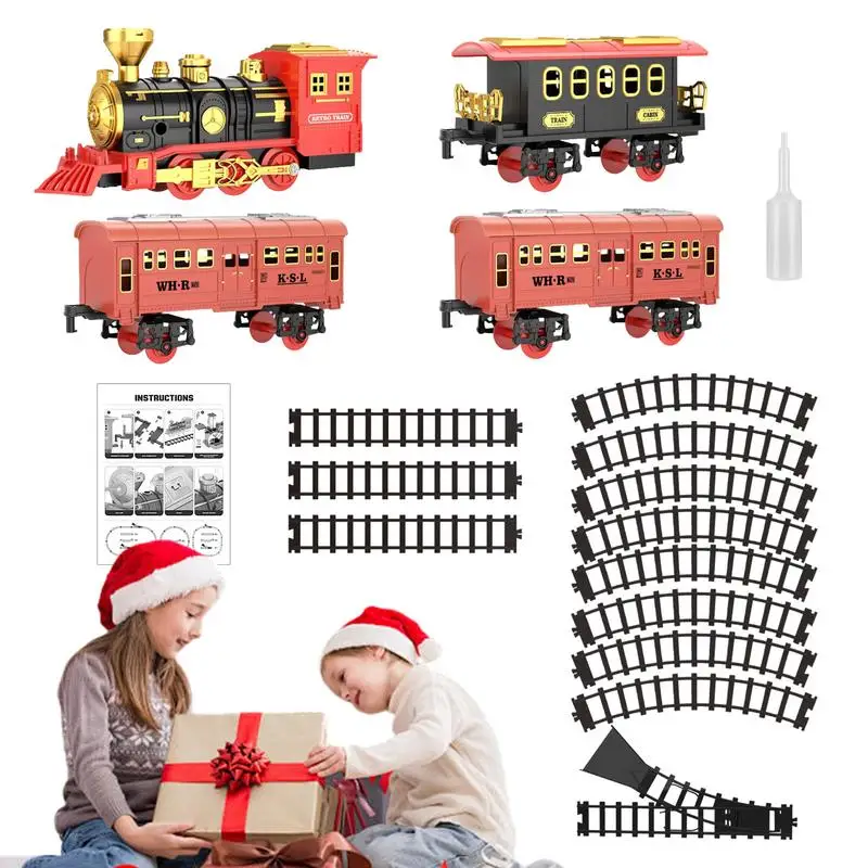 Electric Train Set Electric Train Set Sound Train Toy Locomotive Model Battery-Powered Railway Kit Christmas Toy For Girls