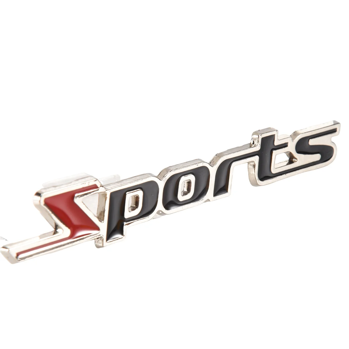Fits for 2 Pcs Black Red Metal Sports Letters Car Badge Sticker Emblem Decor