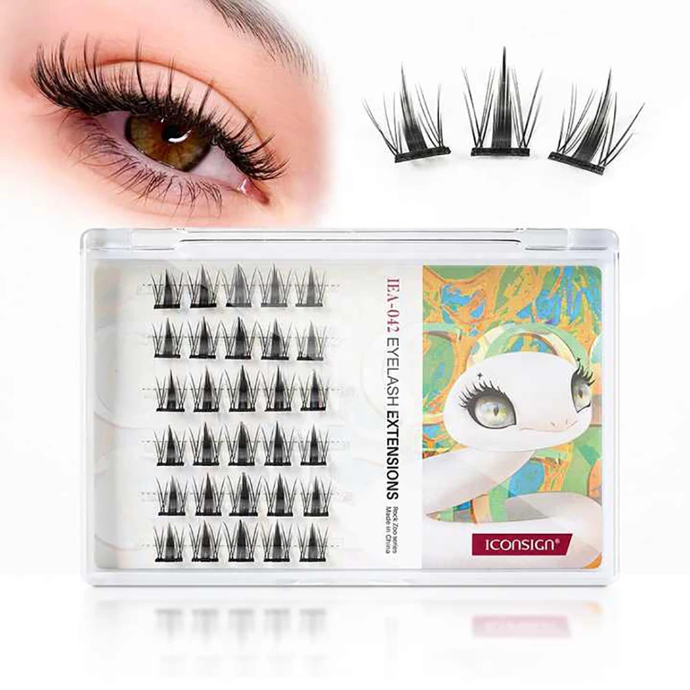 

Self Adhesive Eyelashes Kit 30 Pcs Self Stick Cluster Lashes No Glue No Remover Needed DIY Lash Extension Kit for Beginners