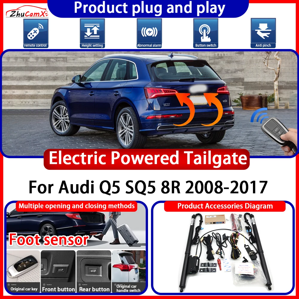 ZhuCamX Electric OEM Powered Tailgate for Audi Q5 SQ5 8R 2008-2017 System Anti Pinch Smart Intelligent Control Gate Lift Kit